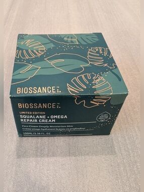 Biossance Squalane + Omega Repair Cream – Teal with Gold Accents